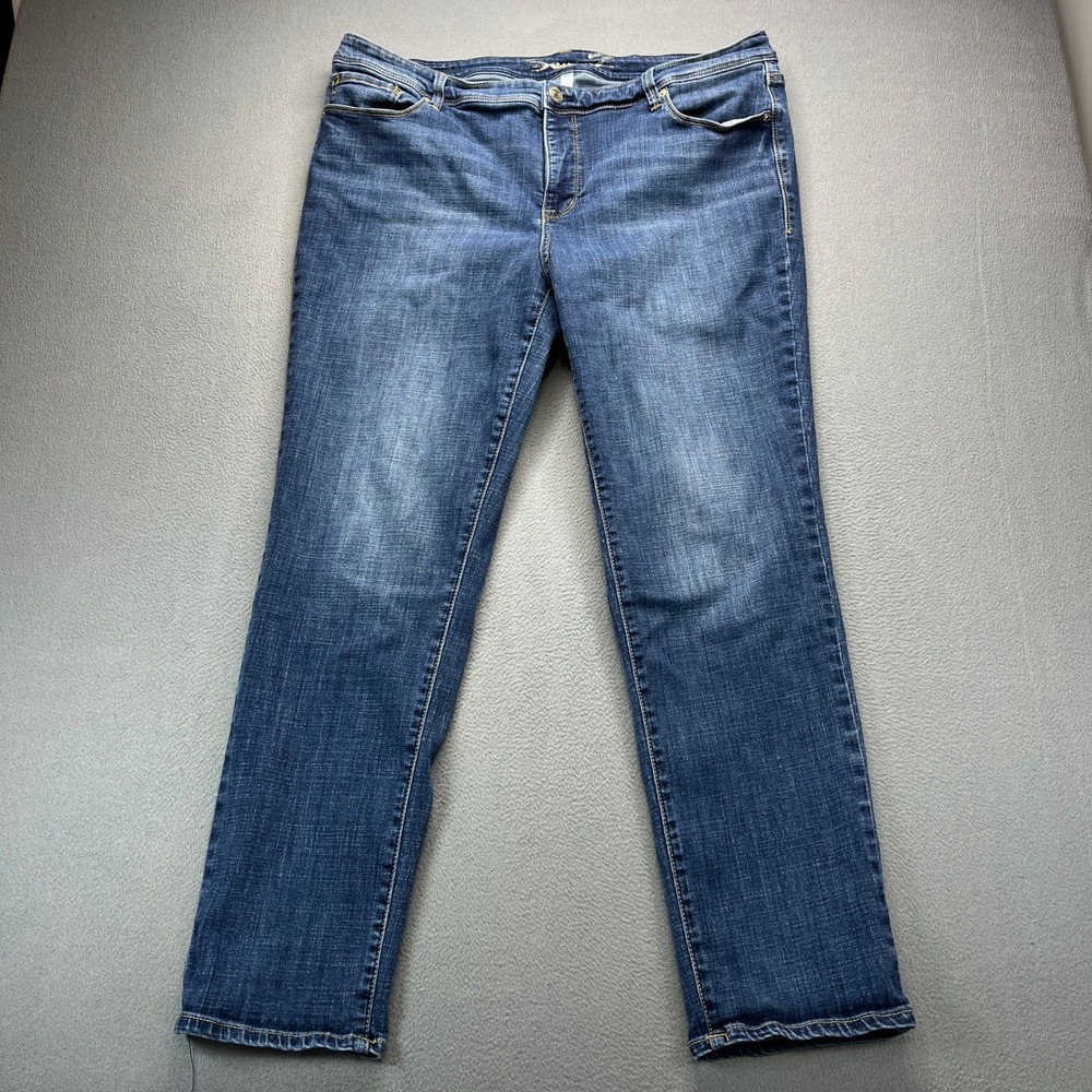 Seven7 Jeans Straight Leg Jeans Womens 20 Blue Cotton Blend Stretch Casual Work